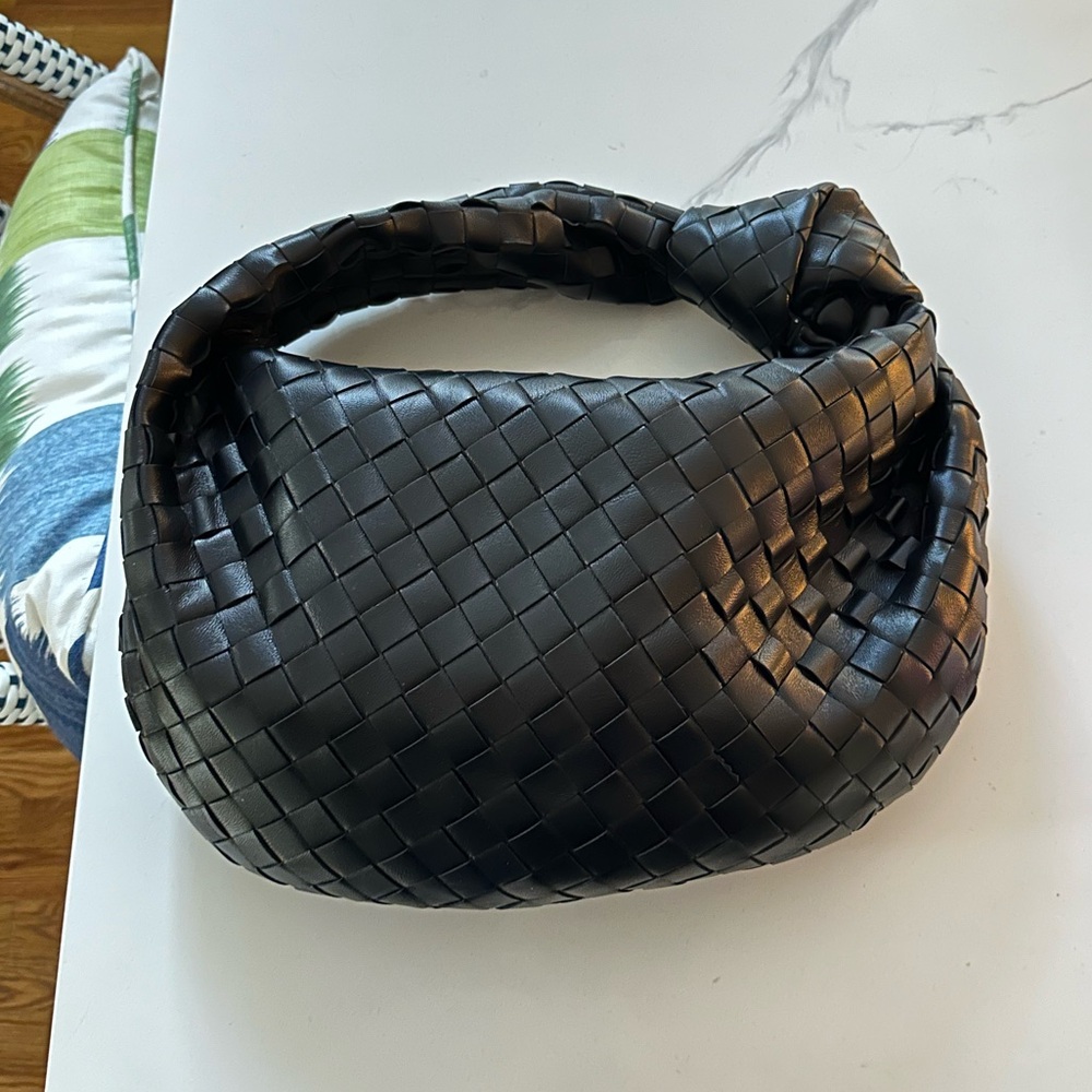 Black Woven Shoulder Bag - Unbranded